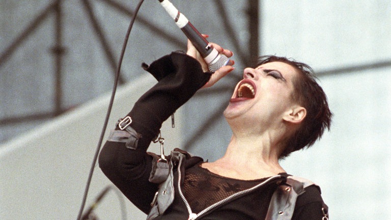 Nina Hagen steht 1994 bei Rock am Ring am Nürburgring auf der Bühne.