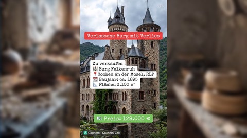 Ein Screenshot aus dem Instagram-Reel zur Burg Falkenruh