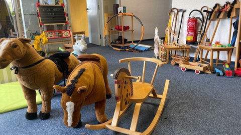 In dem neuen Kostnix-Laden in Höhr-Grenzhausen kann man sich kostenlos unter anderem Spielzeug mitnehmen.