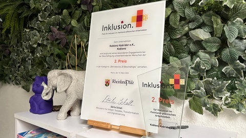 Urkunde zum Landespreis Inklusion 2024 für "Koblenz Hybrider"