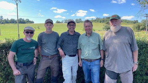 Holger Dörle, Kay Hoffmann, Axel Dietz, Friedhelm Kurz und David Booth (von links) von der Arge Saynbach.
