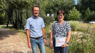 Helmut Normann und Magdalena Braun von der Stiftung Scheuern