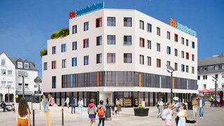 Visualisierung der geplanten City-Jugendherberge in Montabaur