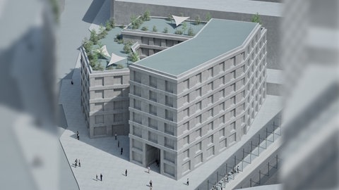 Entwurf für Büro- und Geschäftshaus am Berliner Platz in Ludwigshafen