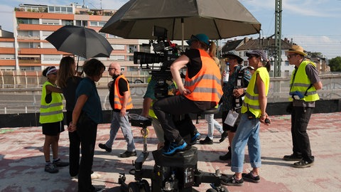 Tatort-Dreh auf der Hochstraße Süd in Ludwigshafen (Foto: SWR)