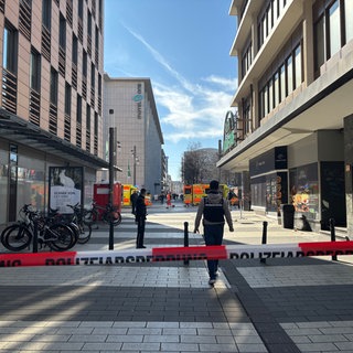 Polizei-Absperrung Mannheim Paradeplatz