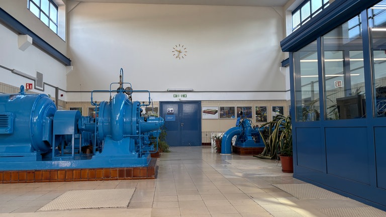 Historische Wasserpumpen von 1935 im Wasserwerk Ludwigshafen