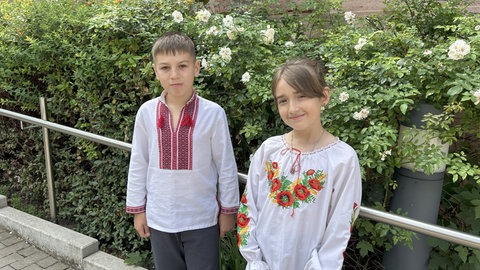 Sascha und Marina aus Swjahel in der Ukraine. Sie nehmen auch am Sommercamp in Ludwigshafen teil.