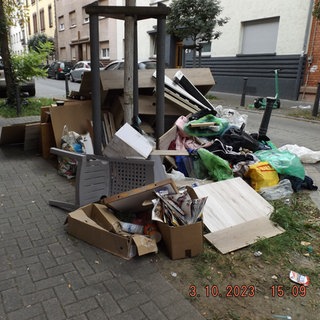 Illegal abgestellter Müll in Ludwigshafen-Hemshof. Deswegen setzte die Stadt eine Videoüberwachung ein.