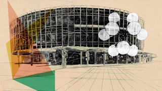 Die Tortenschachtel, wie sie in der Lichtprojektion in Ludwigshafen zu sehen ist.