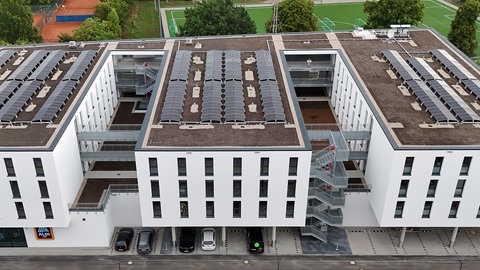 Das neue Wohnheim in Landau von oben. Es soll Platz für 200 Studierende bieten.