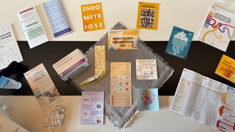 Infomaterial zum Thema Endometriose. Mehr Aufklärung helfe, um die Krankheit besser behandeln zu können, sagt Magdalena Hoffmann.