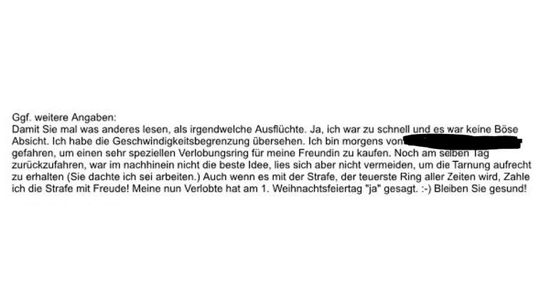 Blitzerfotos und Ausreden