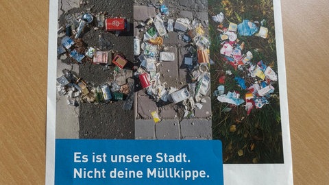 Ein Infoblatt zu einer Kampagne gegen Müll in Ludwigshafen.