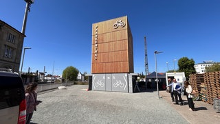 Das Parkhaus für Fahrräder in Frankenthal.