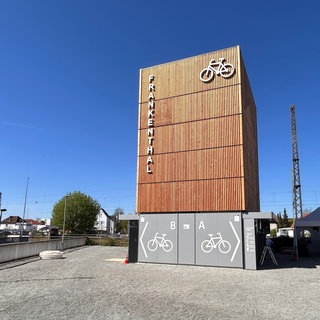 Das Parkhaus für Fahrräder in Frankenthal.
