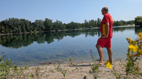 Michael Tiesler von der DLRG am Binsfeldsee