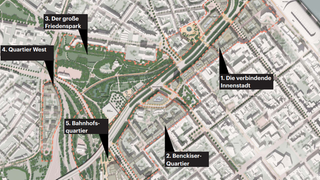 Im Bauausschuss des Stadtrats Ludwigshafen wird der Rahmenplan Helmut-Kohl-Allee vorgestellt. Fünf neue Wohnviertel sollen entstehen.