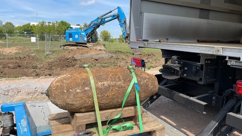 Eine entschärfte Weltkriegsbombe in Mainz