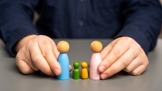 Spielfiguren zeigen eine klassische Familie mit Vater, Mutter und Kindern. Wie geht es adoptierten Menschen? In Mainz gibt es für sie eine Selbsthilfegruppe.