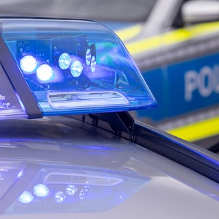 Blaulicht auf einem Polizeiauto (Symbolfoto)