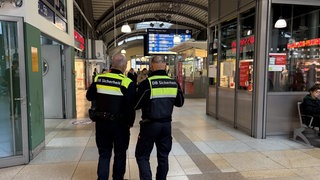 Am Mainzer Hauptbahnhof laufen nach Angaben der Deutschen Bahn 12 Stunden am Tag zwei Beschäftigte eines Sicherheitsdienstes Streife. 