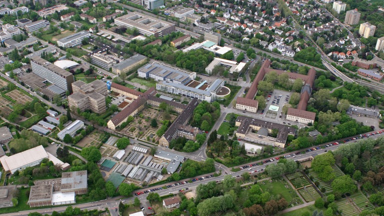 Luftaufnahme vom Campus der Johannes-Gutenberg-Universität