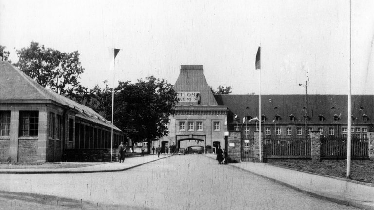 Der Eingang der Mainzer Universität im Jahr 1946...