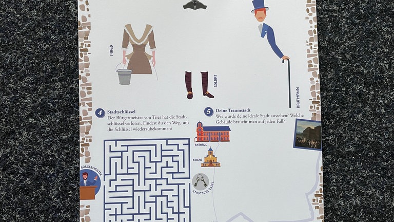 Spiel- und Kritzelblatt für Kinder im Stadtmuseum Trier