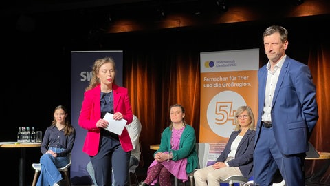 Umgedrehte Podiumsdiskussion beim Wahlforum in der TUFA von SWR, Volksfreund und OK 54 in Trier.