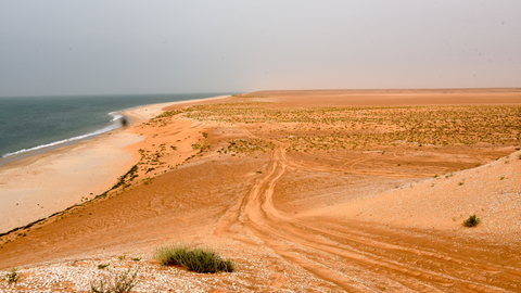 Die Sahara ist die größte Trockenwüste der Welt. In Mauretanien grenzt sie an den Atlantik. 