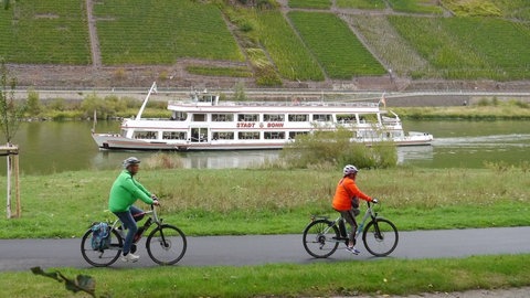 Entlang der Mosel nutzen immer mehr Menschen Pedelecs für entspannte Touren.