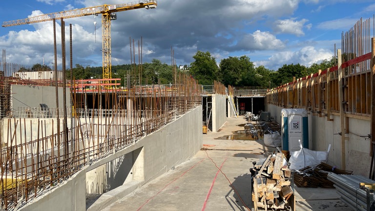 Die Baustelle der neuen Feuerwehrhauptwache an der Südallee.