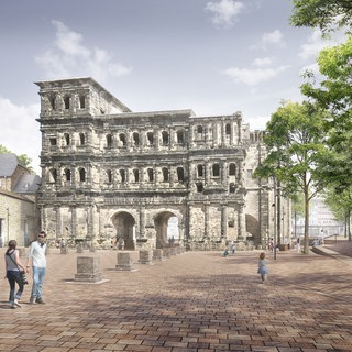 In dem Siegerentwurf des Ateliers Loidl wird die Porta Nigra mit ihrem Vorplatz zur Fußgängerzone.