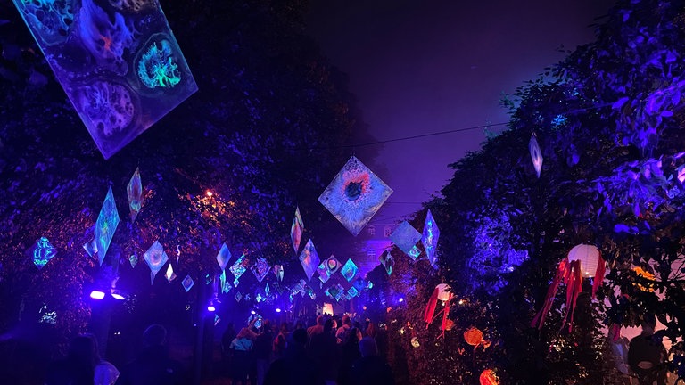 Lichtershows und Lichterinstallationen im Palastgarten und an der Konstantin-Basilika bei der Illuminale in Trier