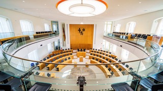Der Sitzungssaal des rheinland-pfälzischen Landtags.