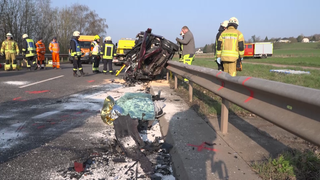 Unfallstelle auf der B49