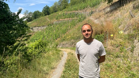 Jakob Tennstedt aus Berlin hat sich seinen Traum vom eigenen Weinberg ausgerechnet im Kautenbachtal erfüllt. Viele Nachbarn hat er dort nicht. 
