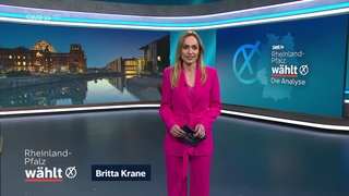 SWR-Moderatorin Britta Krane analysiert das Wahlergebnis mit Fachleuten.