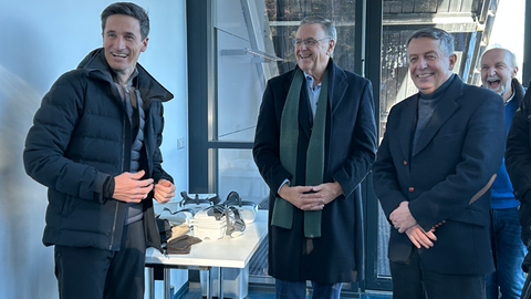 Ex-Skispringer Martin Schmitt, Europa-Park-Chef Roland Mack und Klaus-Michael Tatsch, Bürgermeister Hinterzarten