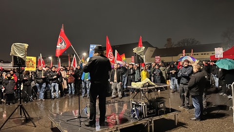 Demonstration gegen die SWR-Sendung "Die Debatte"