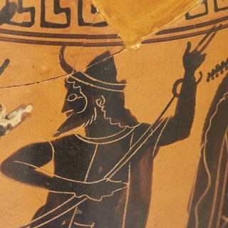 Abbildung einer Wandmalerei, sehr wahrscheinlich aus Griechenland