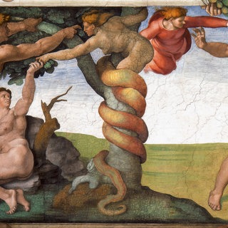 Michelangelos Bild zum Sündenfall und Vertreibung aus dem Garten Eden