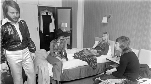 Abba nach dem Gewinn des ESC im Jahr 1974.