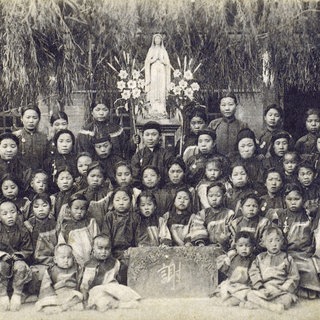 Chinesische Kinder in einer Missionarsschule