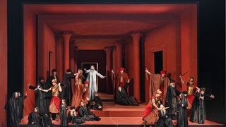Aufführung der 42. Oberammergauer Passionsspiele 2022 im Passionstheater in Oberammergau in Bayern