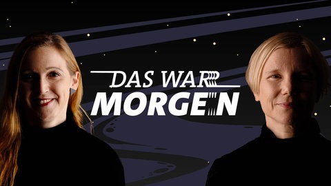 Grafik des Science-Fiction-Podcasts "Das war morgen" mit Isabella Hermann und Aiki Mira