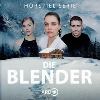 Cover des Hörspiel-Podcasts "Die Blender": eine eingeschneite Berghütte