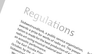 Excerpt from the regulations of the Karl-Sczuka-Prize