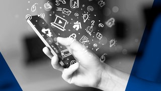 Smartphone mit Icons und Symbolen